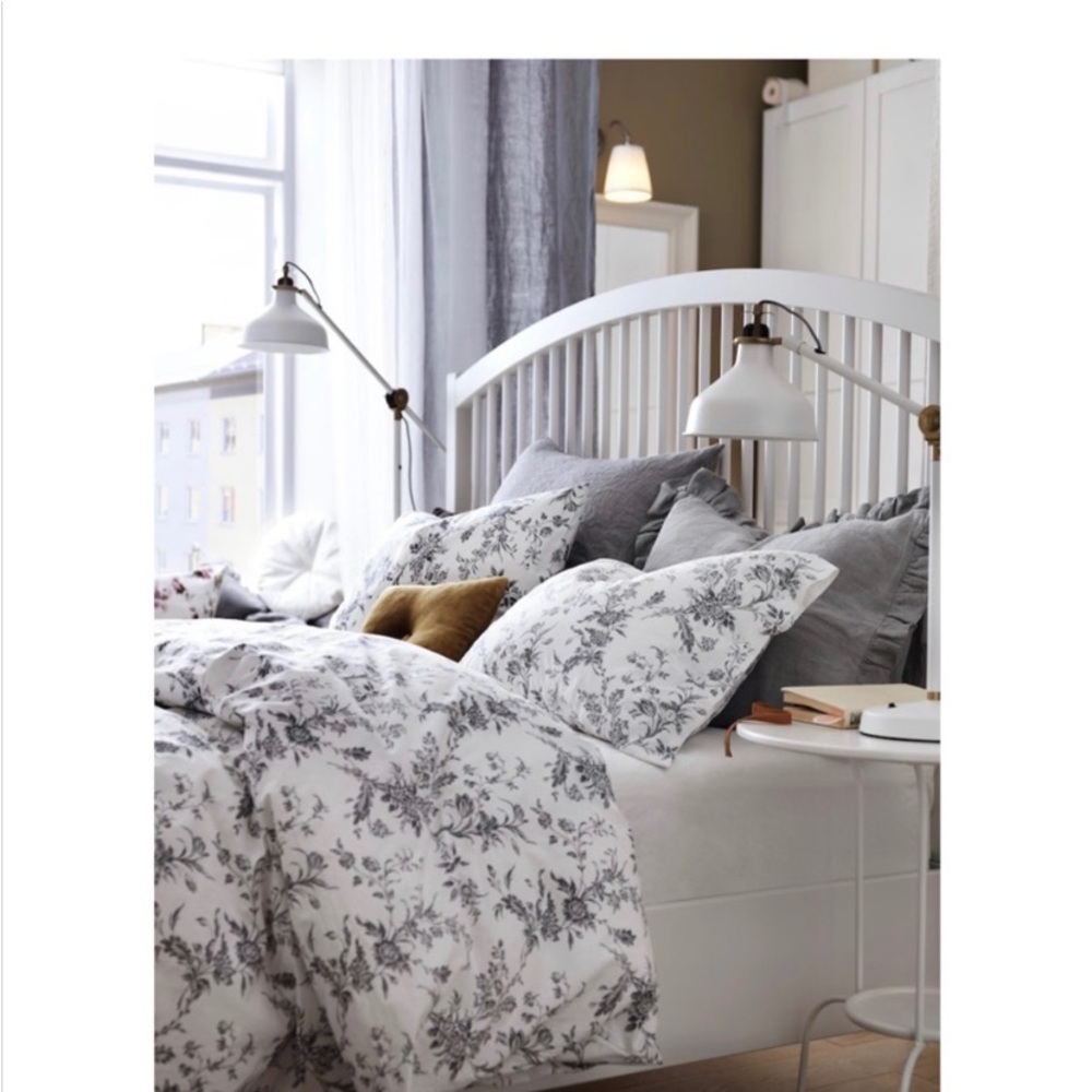 Ikea ALVINE KVIST Full/Queen Duvet cover and pillowcase(s) white/gray - NEW